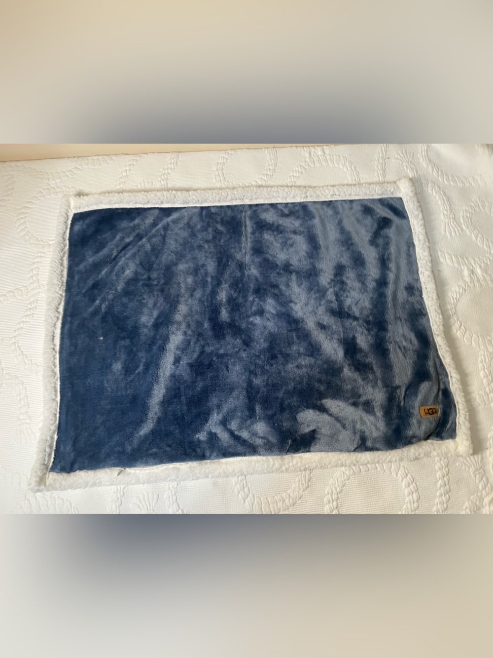 UGG Plush Navy Sherpa Pillowcase